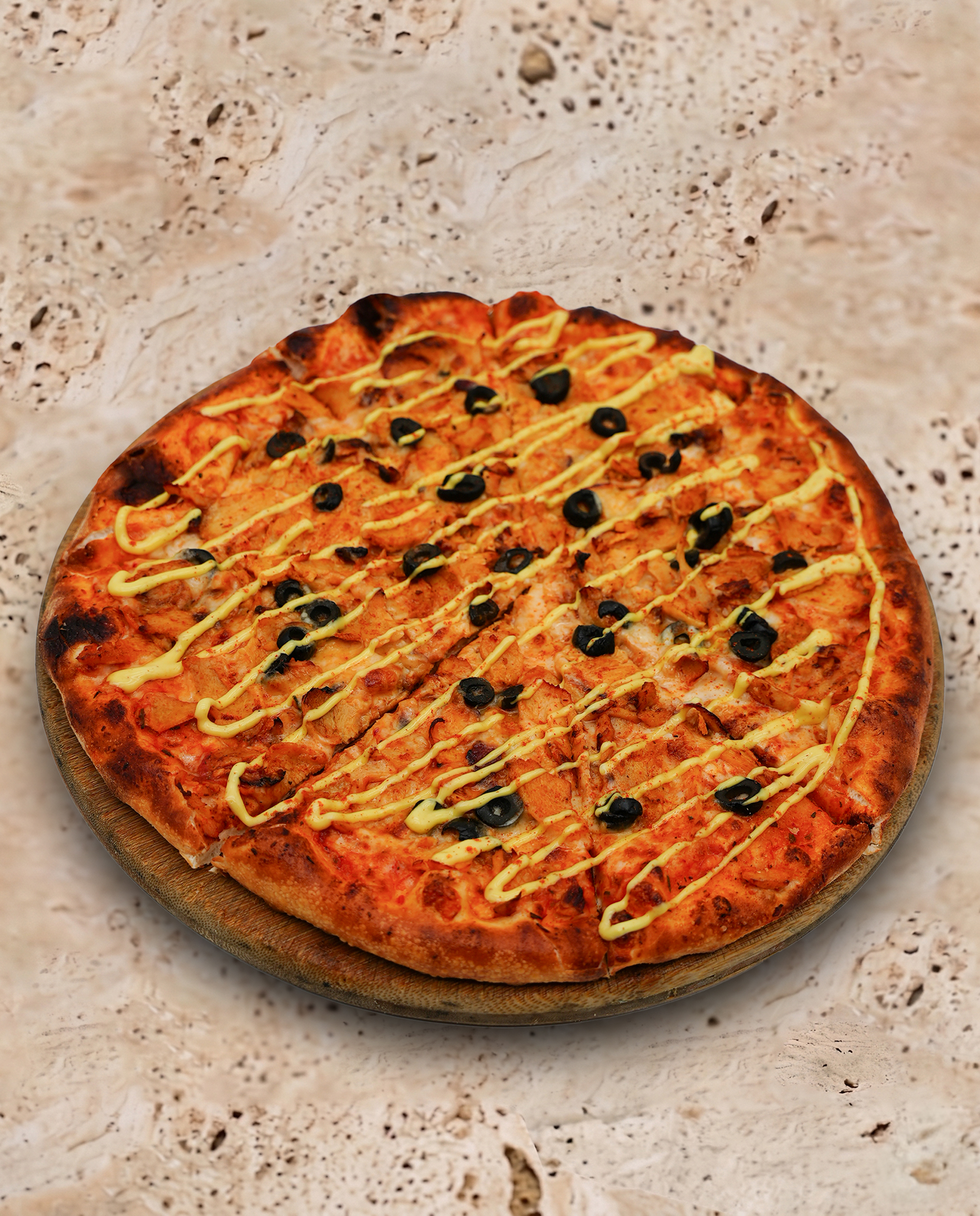 Pizza Tavuklu Ballı Hardallı Büyük Boy